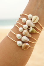 Load image into Gallery viewer, Seashell Bangle with White Edison Pearl
