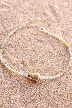 Load image into Gallery viewer, Amazonite Anklet with Yellow Cone Shell
