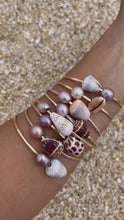 Load and play video in Gallery viewer, Seashell Bangle with Pink Edison Pearl
